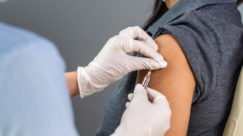 person getting a vaccine