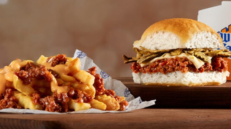 new white castle spicy joe slider and sloppy fries