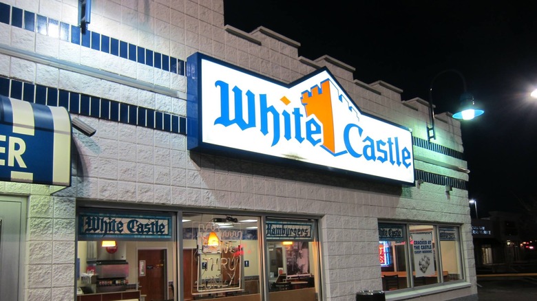 A White Castle at night