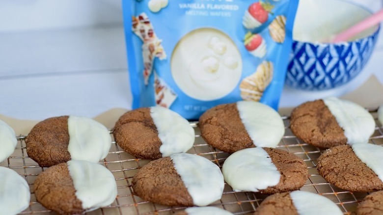 gingersnaps dipped in white chocolate