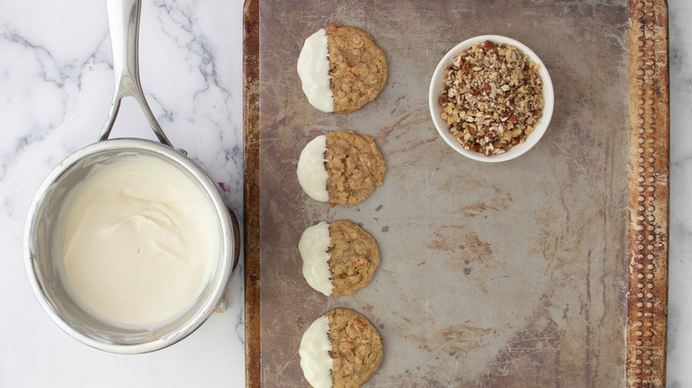 cookies dipped in white chocolate