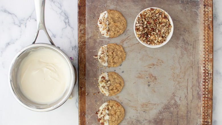 cookies dipped in white chocolate