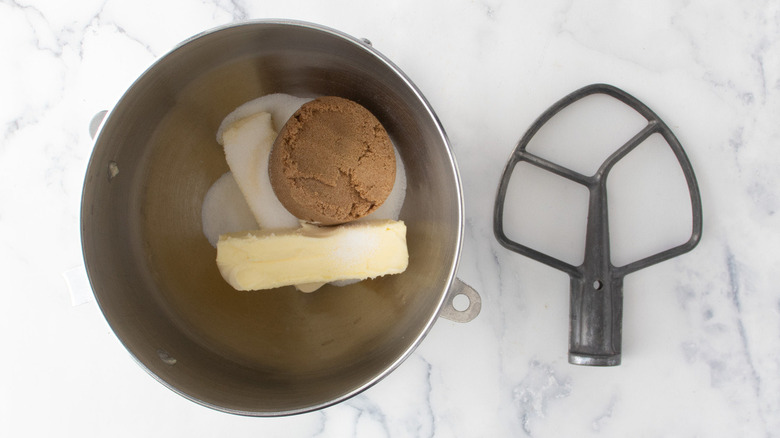 butter and sugar in bowl