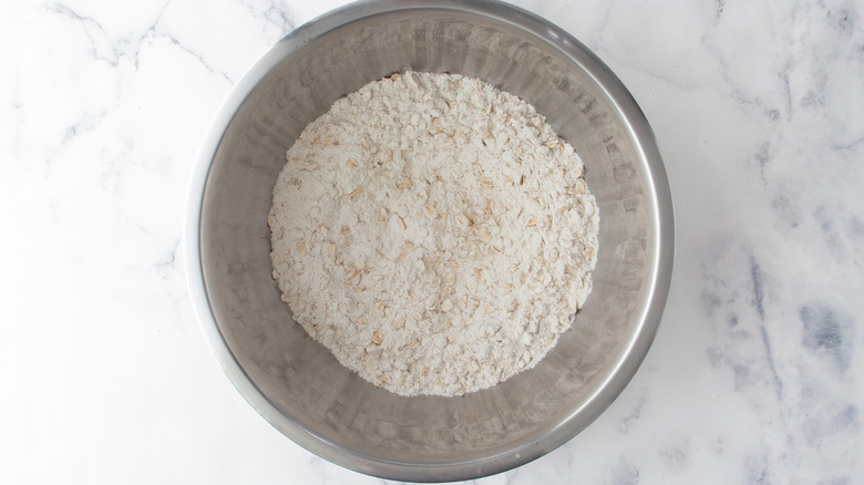 flour in metal bowl