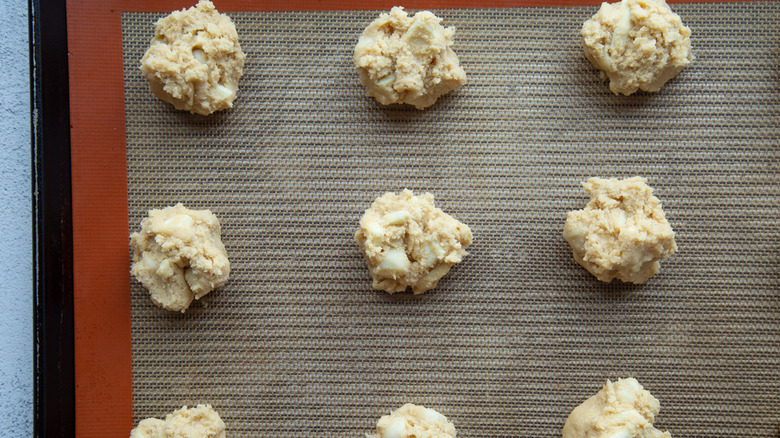 cookie dough balls on sheet