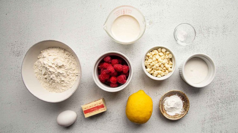 white chocolate raspberry scone ingredients