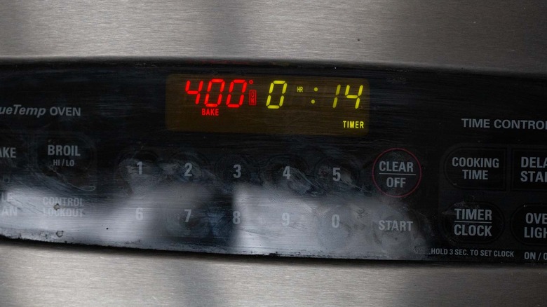 oven setting display