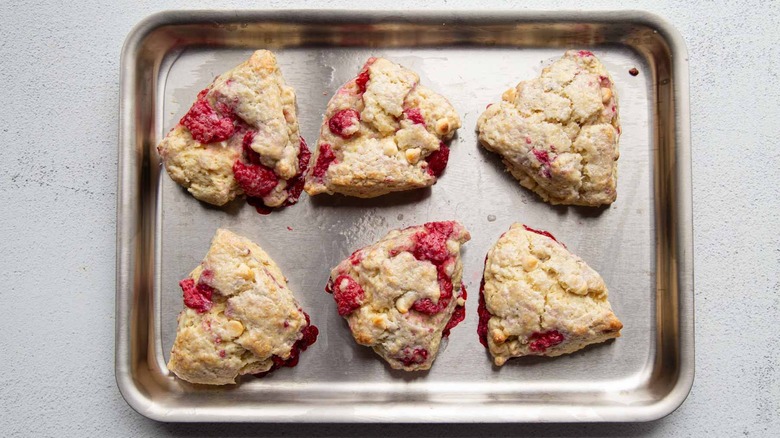 baked scones on baking sheet