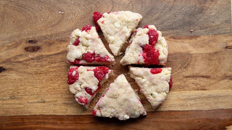 scone dough cut in triangles