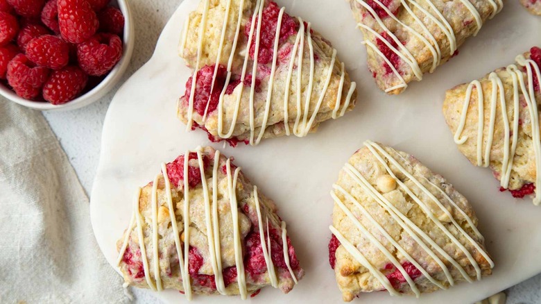 white chocolate raspberry scones