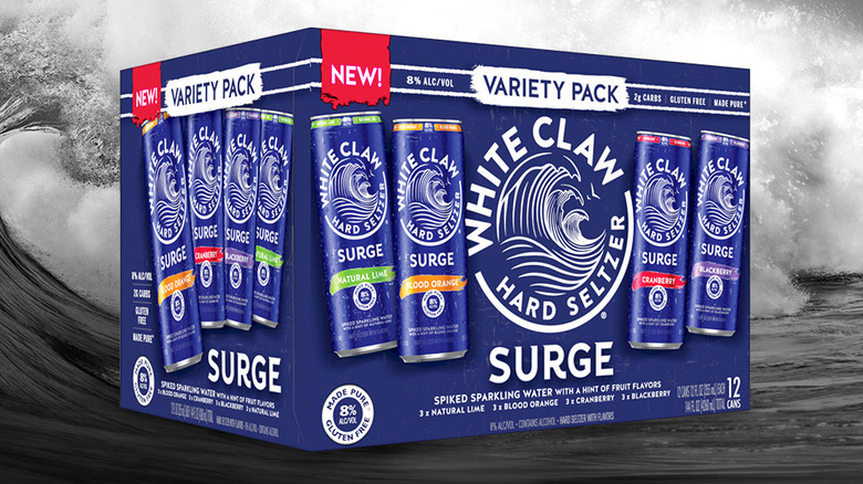 The White Claw Surge variety pack box 