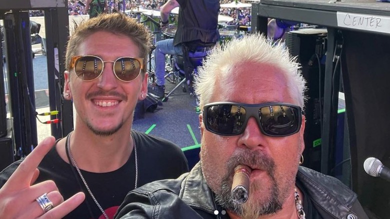 Hunter and Guy Fieri wth sunglasses cigar