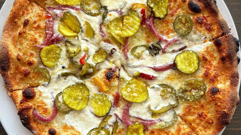 Pickles on pizza