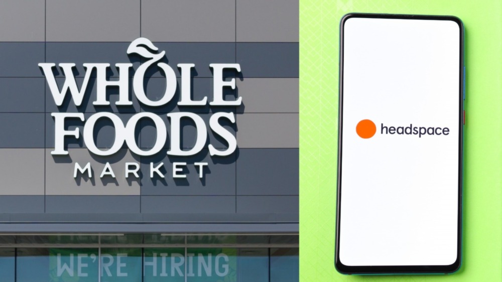 Whole Foods and Headspace split screen