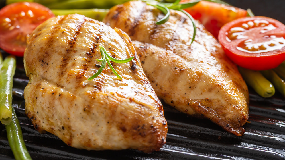 Juicy grilled chicken breasts