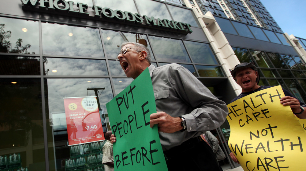 Protestors at Whole Foods