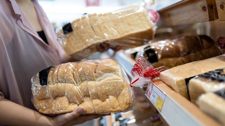 bread loaves at store