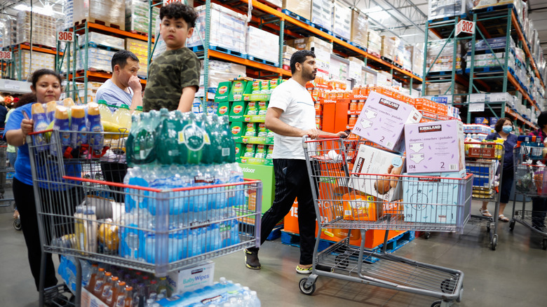 shoppers inside of Costco