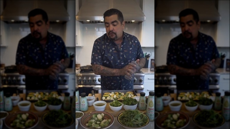 Aaron Sanchez making Green Goddess salad