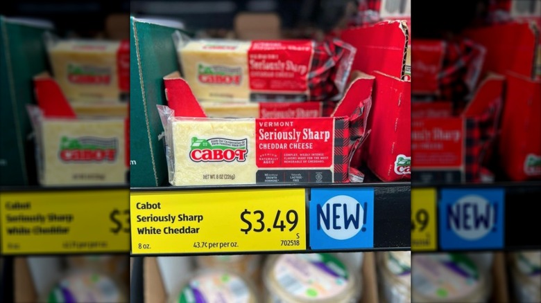 Cabot's Seriously Sharp cheddar cheese at Aldi