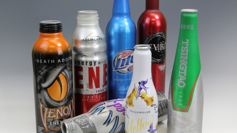 Beverages in aluminum bottles