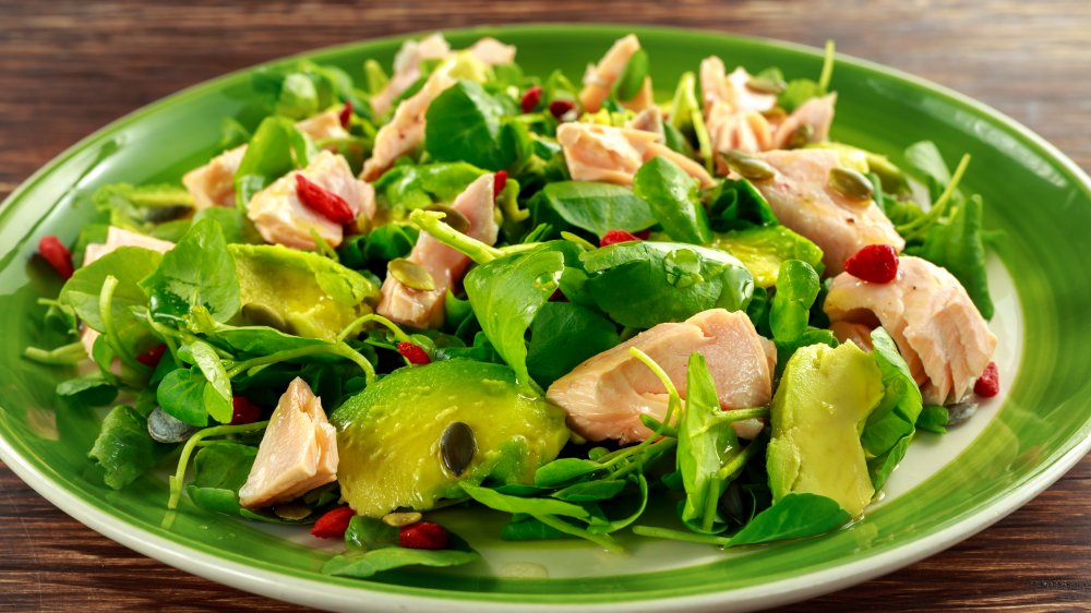 Avocado in a healthy salad