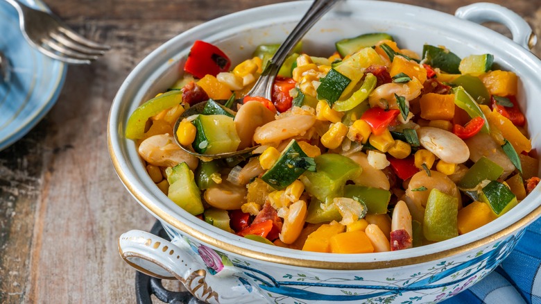 Succotash in bowl