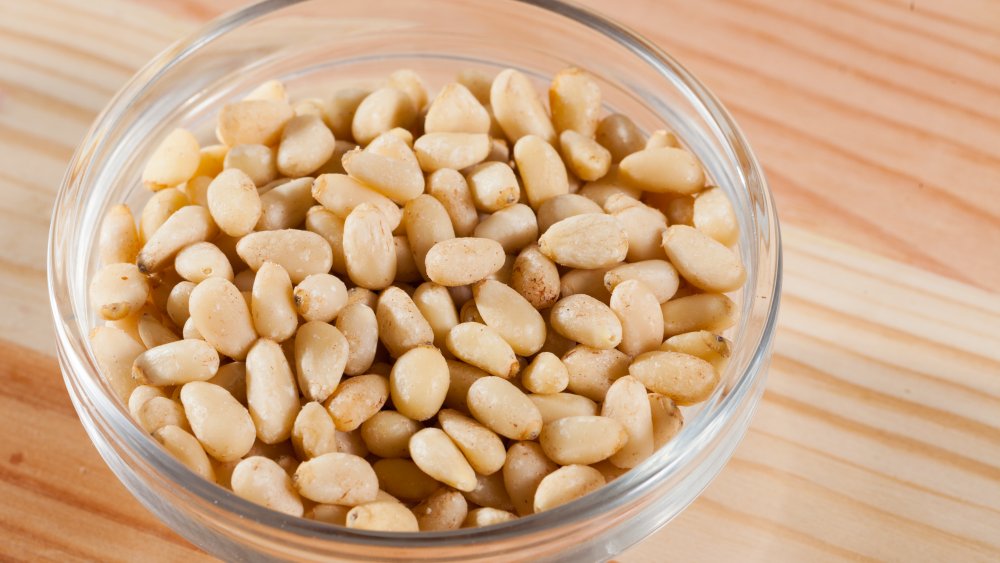 Pine nuts in a bowl