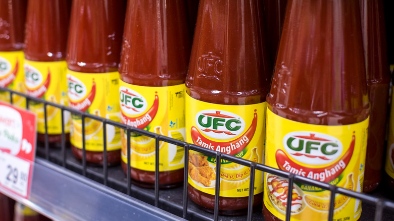 Banana ketchup at the supermarket