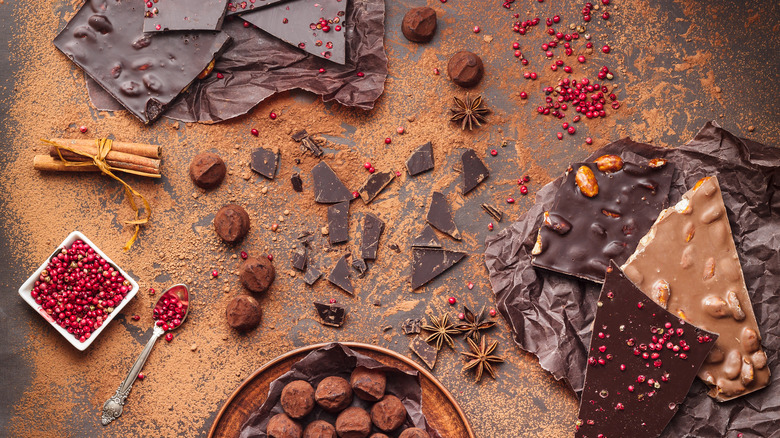 chocolate bars truffles and spices