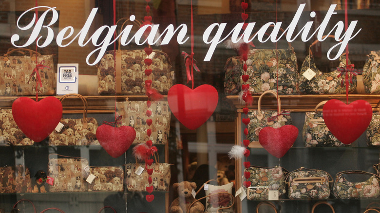 Belgian chocolate shop display