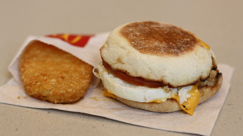 Hash brown patty and egg McMuffin