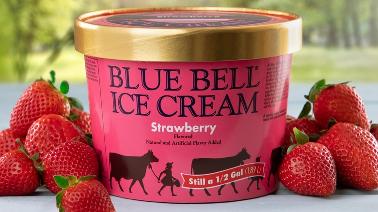 Blue Bell strawberry ice cream