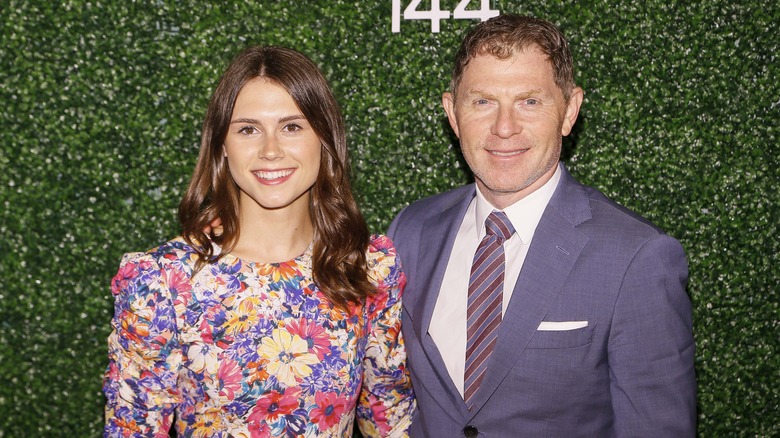 Sophie and Bobby Flay on green background