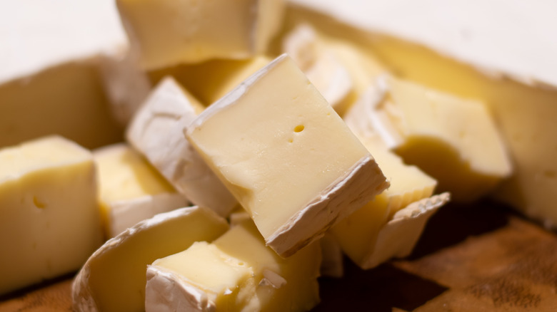 Cubes of brie cheese