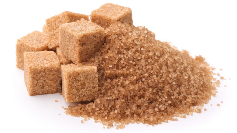 Cubes of brown sugar