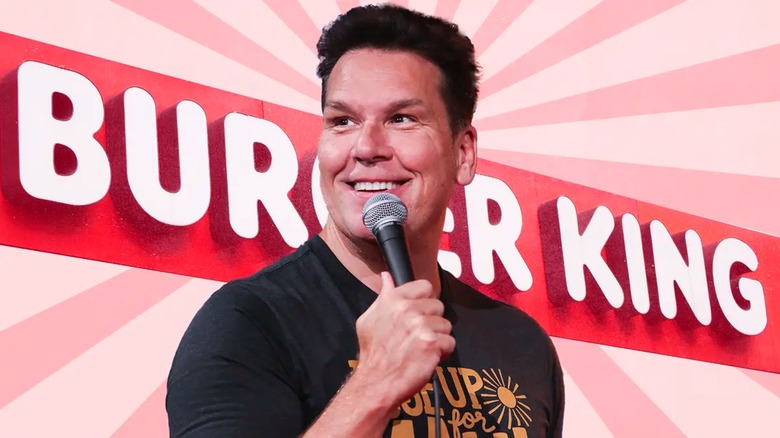 comedian Dane Cook over BK banner