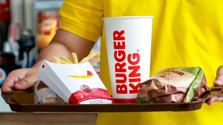 Tray of Burger King food