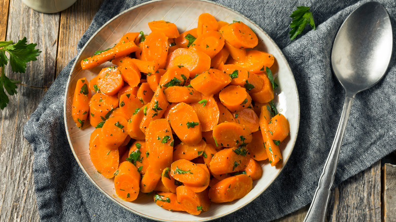 Honey and butter glazed carrots