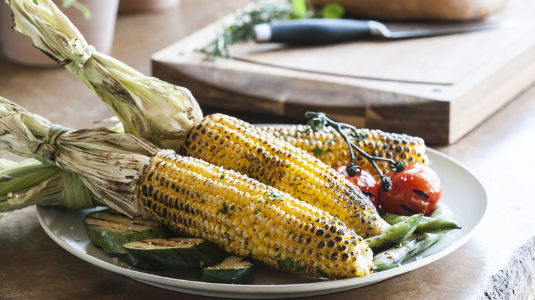 Ears of grilled corn