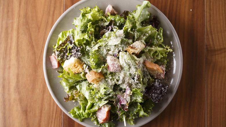 Plate of Caesar salad