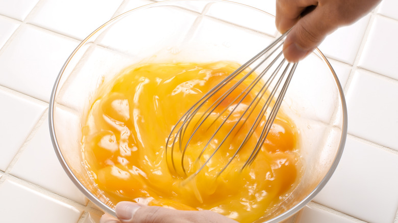 Eggs being whisked 