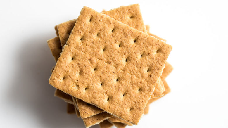 Graham crackers on white background