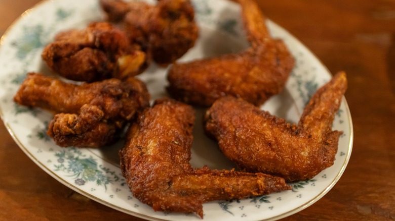 Deep fried chicken wings