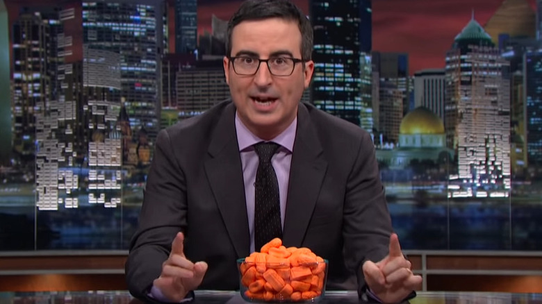 John Oliver ranting about circus peanuts