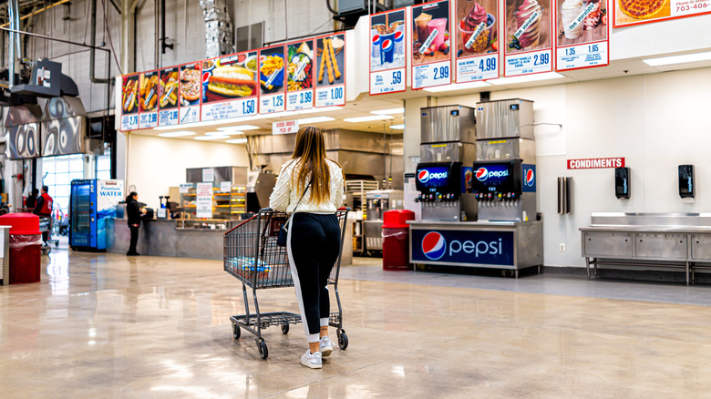 Customer walking in Costco