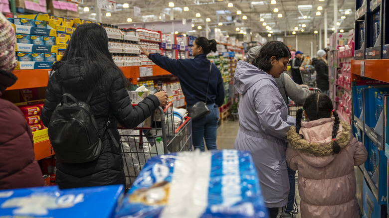 Shoppers at Costco Wholesale