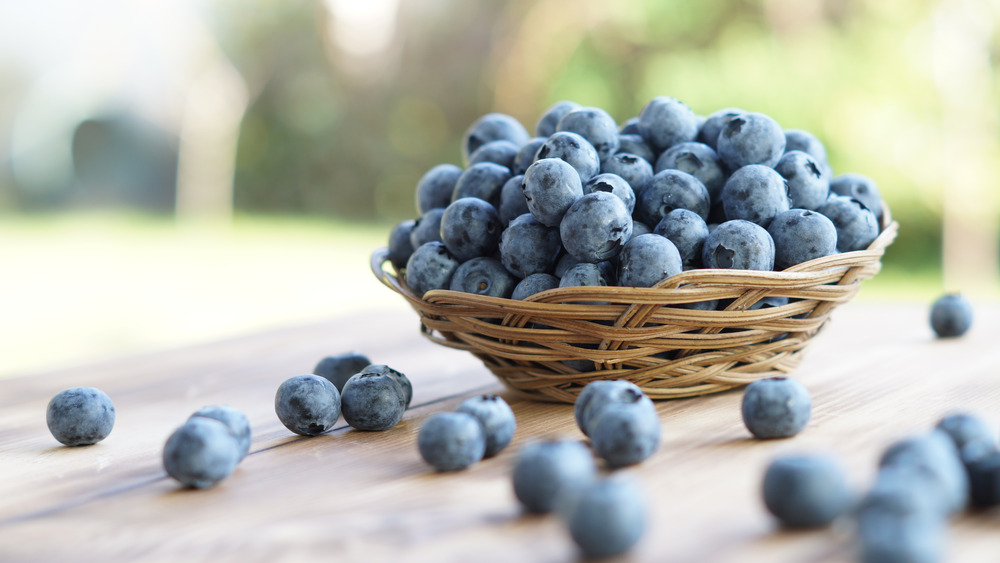 Blueberries in basket