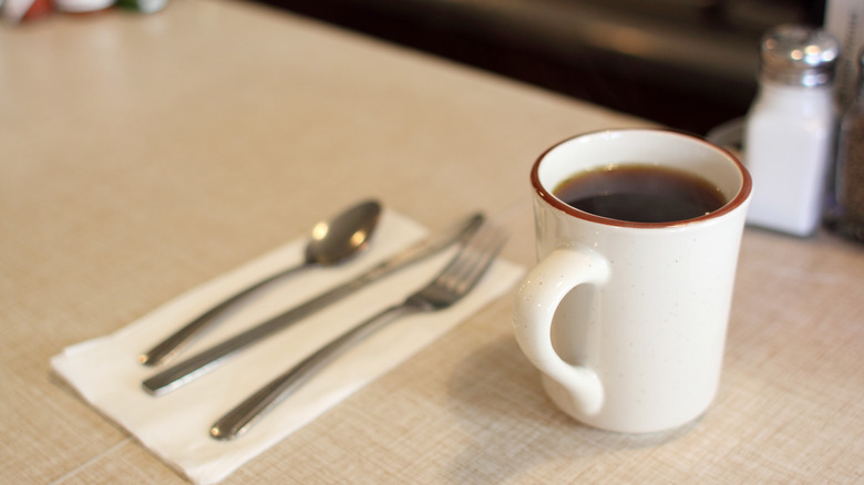 diner coffee on table