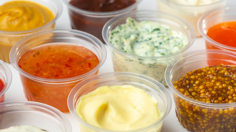 assortment of dips